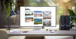 Ordenador mostrando la web de Lanik Ingenieros con fotografías industriales realizadas por fotógrafo industrial en España
