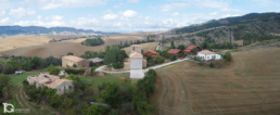 Fotografía con dron del frontón de Redín (Navarra) por Yon Garin