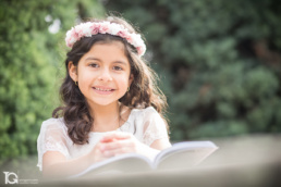 Retrato de Valentina en un rincón del Parque Uranga de Burlada