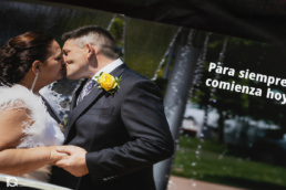 Pliego abierto del álbum de boda del Reportaje de Boda en Pamplona.