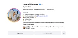 Perfil de Cayetana Saiz en Instagram