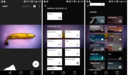 Algunos de los filtros disponibles en snapseed