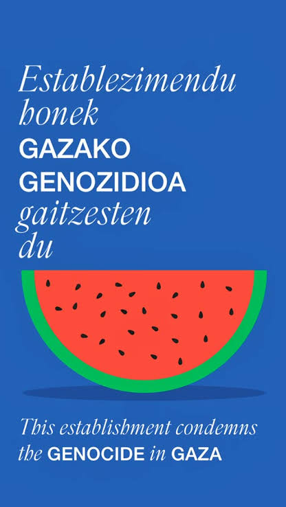 Establezimendu honek Gazako genozidioa gaitzesten du